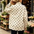 thumbnail image 6 of SBYOJLPB Women's Polka Dot Coat Stand Collar Zip Up Jacket with Pockets, 6 of 9