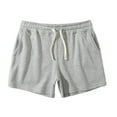thumbnail image 6 of Elainilye Fashion Mens Plus Size Shorts Solid Cotton Three-point Sports Elastic Mid-waist Lace-up Shorts, 6 of 6