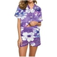 thumbnail image 2 of Aloohaidyvio Silk Satin Pajama Set for Women Pajamas 2 Piece Lounge Set Pjs Pj Shorts Matching Sets Summer Soft Loungewear Sizes L, 2 of 5