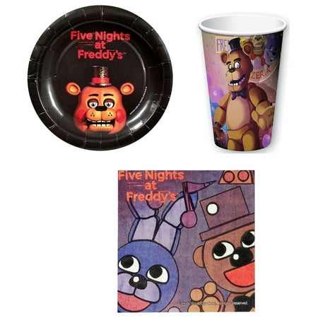 Five Nights At Freddy's Paper Cups, Plates, Napkins Set