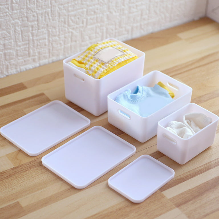 Hesroicy Storage Box Model Lightweight Convenient to Store Plastic  Dollhouse Mini Storage Box with Lid for Micro Landscape 