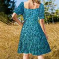 thumbnail image 3 of Robe Sans Manches Vagues Océan Bleu Jupe d'Été Robe Mignonne Robes Robes Femmes, 3 of 4