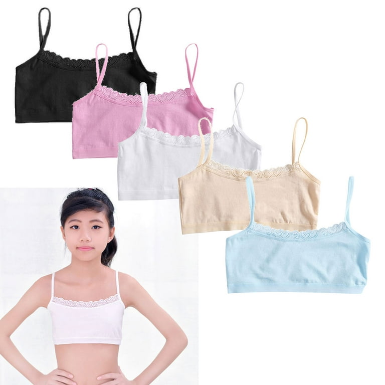 4pcs/Lot Cotton Young Girls Training Bra Children Bras Kids Vest Teens  Underwear