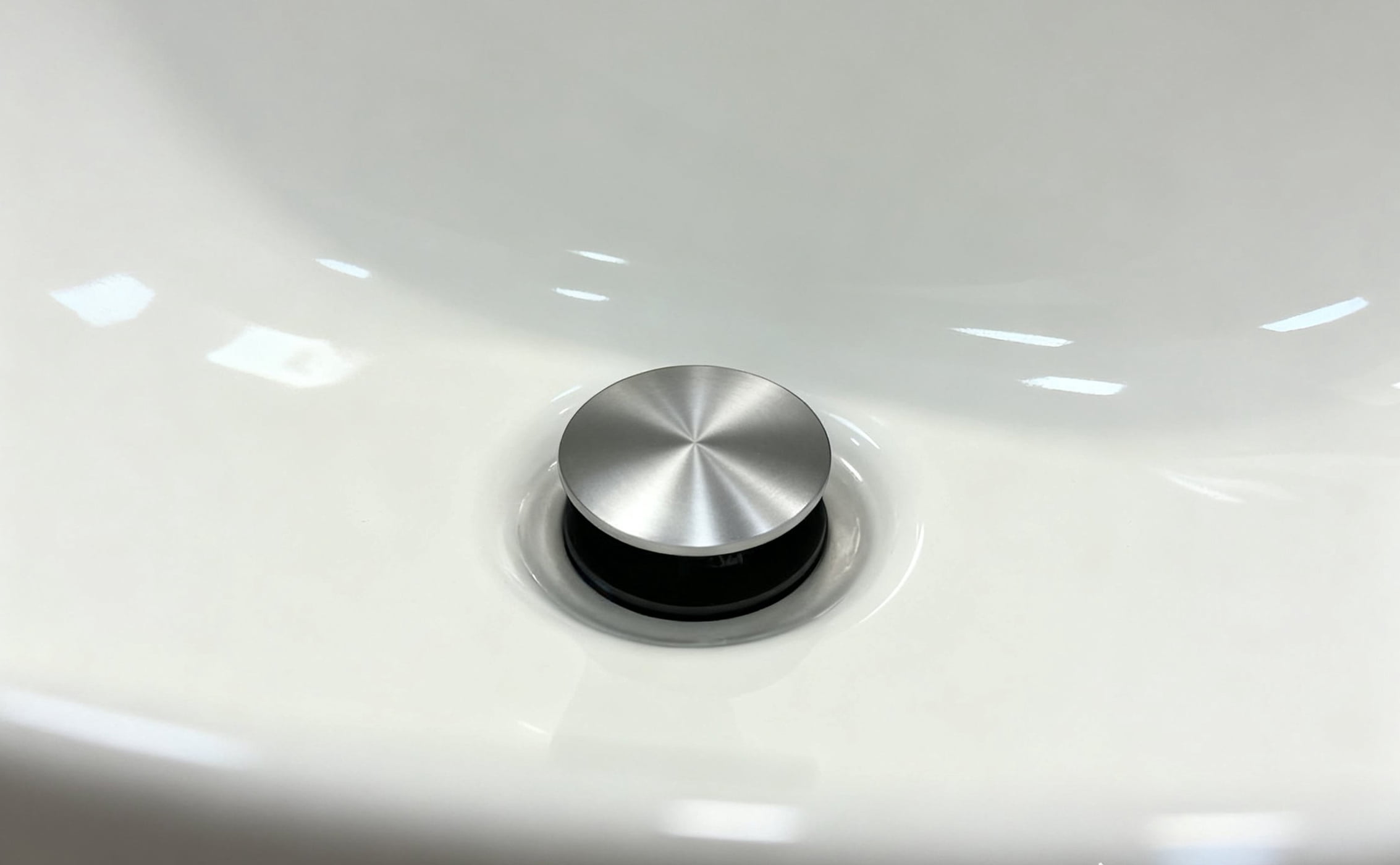 Mainstays Push Pop-Up Drain with Overflow in Satin Nickel