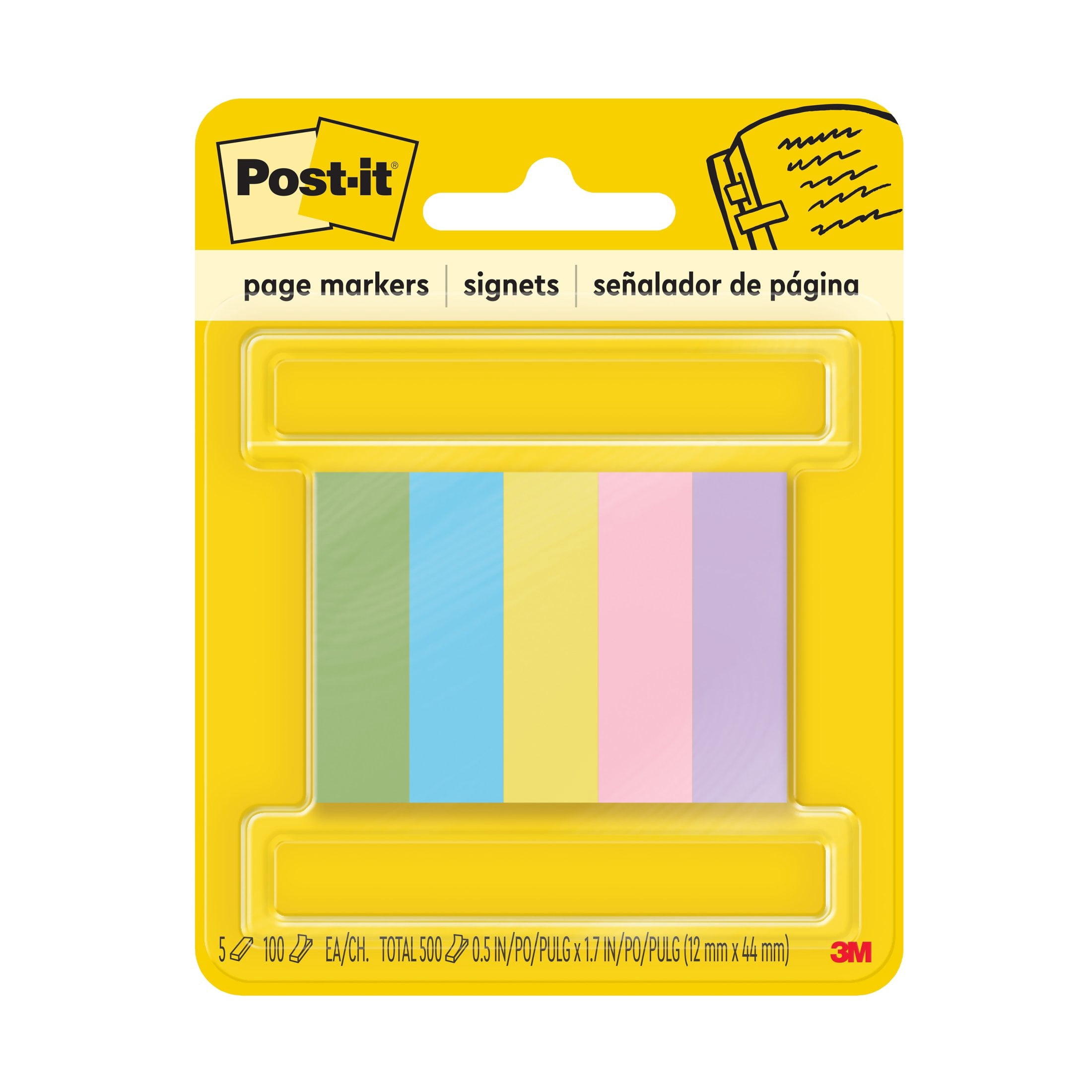 Sigel HN682 Page Markers – 10 Colors, 500 Strips, Removable, Paper, 0.59x1.97 In, Solvent-Free Adhesive