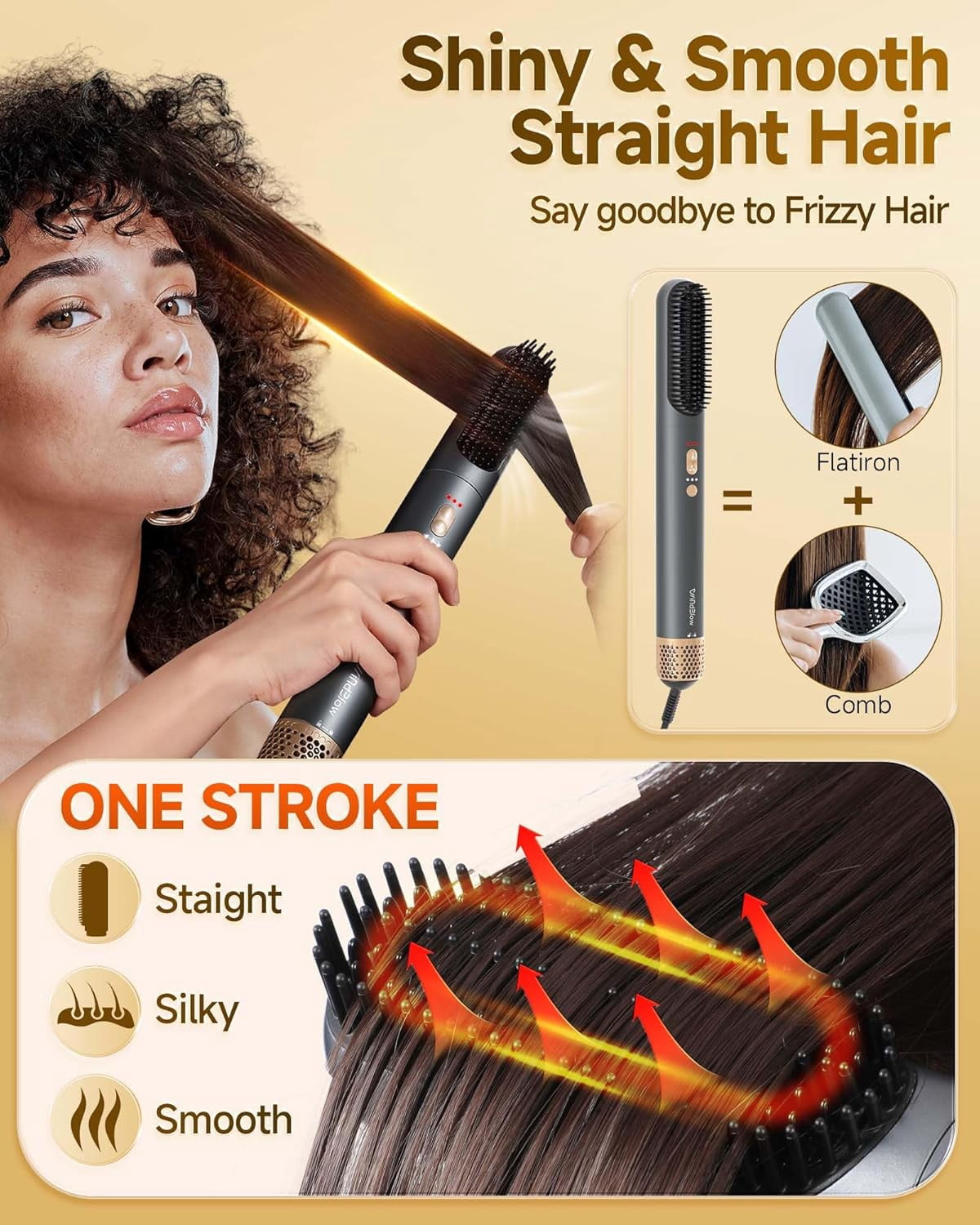 Hair Dryer Brush 6-in-1 Straightener,Hair Auto-Wrap Curlers, Professional 110,000 RPM Magic Multi Styler with Attachments,Fast hot Drying Set Gift for Girl Curling Volumizing Straightening.