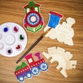 thumbnail image 3 of Bright Creations Unfinished Wood Train Cutouts - Ready-to-Paint Wood Ornaments - Kids DIY Wooden Trains to Paint - Party Favor Pack & Craft Pieces - 4.6 x 3.6 x 0.11 in, Pack of 24, 3 of 8