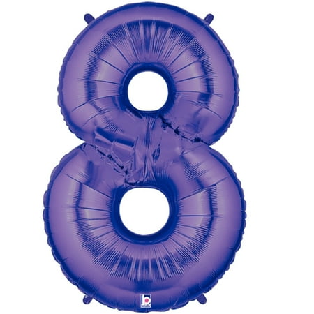 8 Foil Balloon - Giant Purple Number 8 Foil Balloon 40