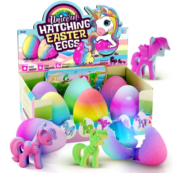 Surprise Unicorn Hatching Eggs for Kids - Grows 600% - 6 Pack - Gifts for Girls - Toys for Kids Age 3-8 - Party Favor - Basket Stuffers