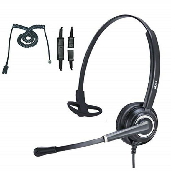 RJ9 Telephone Headset for Office Phones Call Center Headset with Noise Cancelling Microphone for Plantronics T10 Altigen Polycom Gigaset Avaya Aastra AudioCodes Atcom Toshiba Fanvil Nortel etc