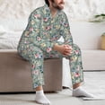 thumbnail image 7 of Naloa Rose Flowers Men’s Pajamas Set - Long Sleeve Button Down Sleep Shirt and Pajama Bottoms Sleepwear Set-XX-Large, 7 of 7