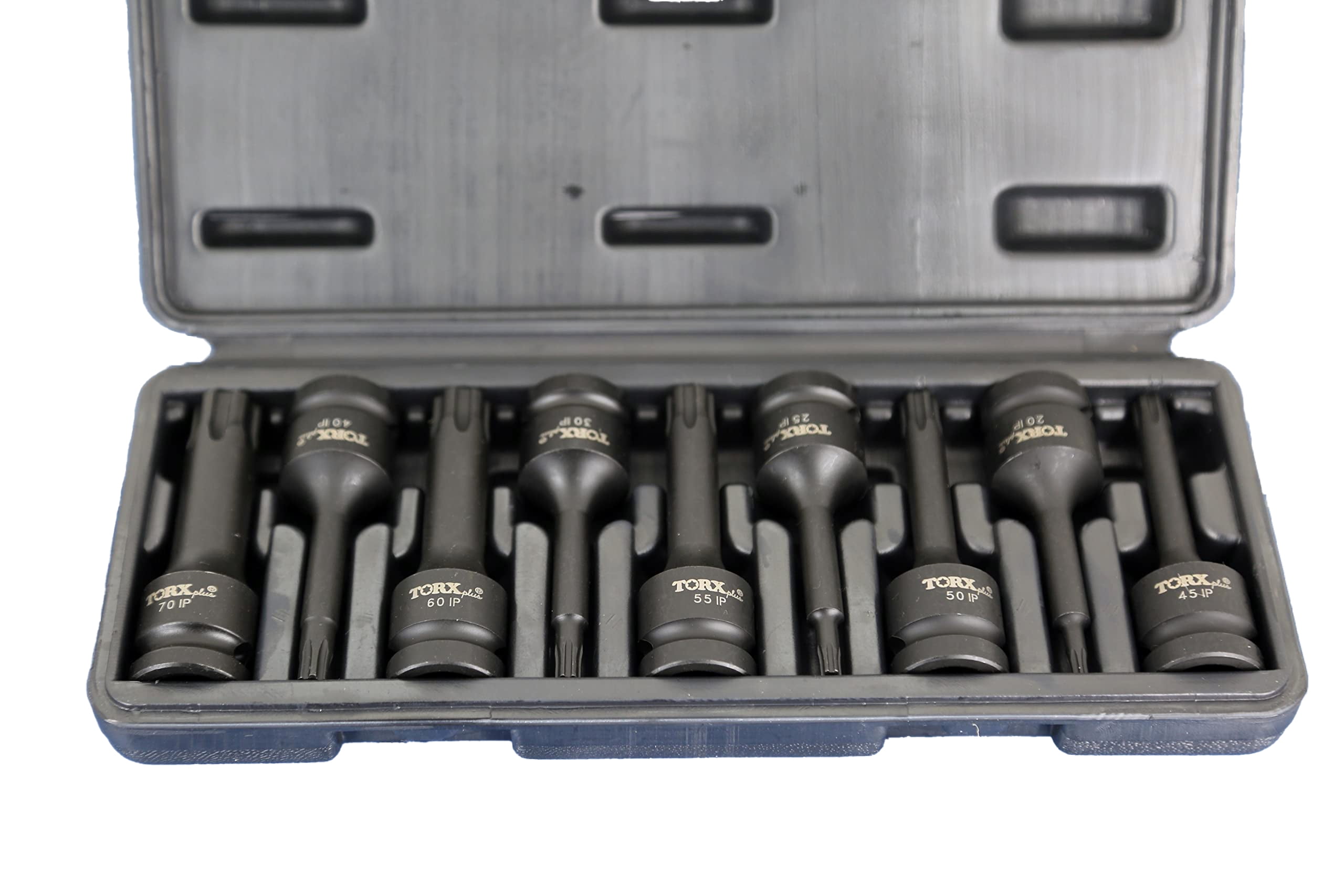 TMAX 9 pc Torx Plus IP 3 Inch Long 6 Point Black Impact Bit Socket Set 1/2 Inch Square Drive Auto Repair Tool