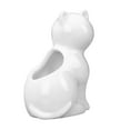 thumbnail image 1 of Mini maceta de cerámica con forma de gato de dibujos animados, para plantas suculentas, soporte para bolígrafos, decoración de escritorio para el hogar y la oficina (blanco), 1 of 7