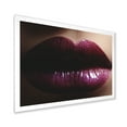 thumbnail image 2 of Designart 'Close-Up Of Woman Plump Lips With Glitter' Modern Framed Art Print, 2 of 4