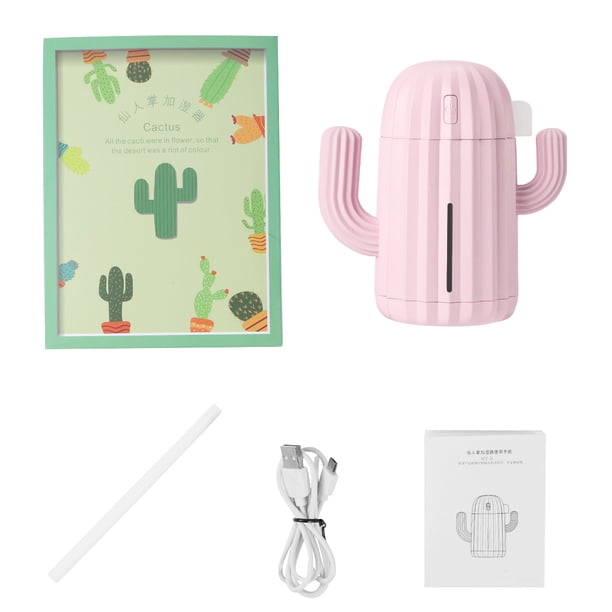 Mini humidificador 340 ml USB difusor de aire recargable humidificador de niebla de decoración de cactus ajustable, rosa Advancent HA004015-02
