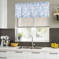 thumbnail image 4 of Watercolor Blue Floral Curtain Valances for Windows, Kitchen Valance Window Treatments Panel 2 Pack, Blue Ombre Botanical Summer Rod Pocket Short Curtains for Bathroom Bedroom 60 x 18 Inch, 4 of 8