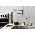 thumbnail image 2 of Kingston Brass KS4702DX Concord Deck Mount Pot Filler Faucet, Polished Brass, 2 of 8