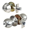 thumbnail image 1 of Single Cylinder Deadbolt Entrance Entry Door Knob Lock Combo Set Stainless Steel, 1 of 2