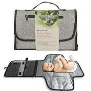 Portable Diaper Changing Pad for Baby - Convenient, Durable, Waterproof Travel Changing Mat with Built-in Head Pillow for Your Infant - Grey by Enovoe