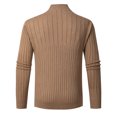 thumbnail image 3 of Fall Sweaters for Men with Zipper Stand Collared Long Sleeve Knitted Sweatshirts Stretchy Slim-Fit Pullover Solid Color Office Work Sweater Shirts, 3 of 7