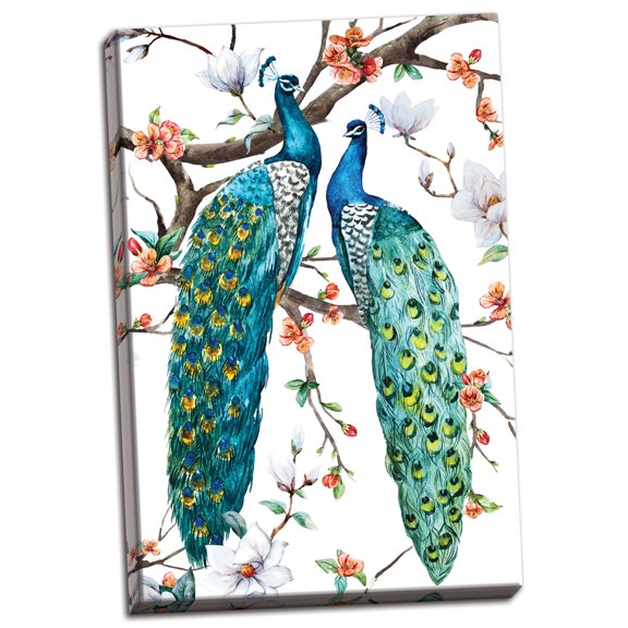 Gango Home Decor Vertical Paradis Birds I by Incado (Ready to Hang); One 12x18in Hand-Stretched Canvas