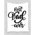 thumbnail image 1 of Father's Day Tapestry, Monochrome Illustration of Cursive Bold Letters on a Plain Background, Wall Hanging for Bedroom Living Room Dorm Decor, 60W X 80L Inches, Charcoal Grey White, by Ambesonne, 1 of 2