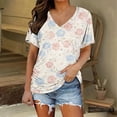 thumbnail image 2 of MEICHEN Spring Fresh Small Print Casual and Comfortable Stylish Women's Top Summer T Shirts for Women, 2 of 5
