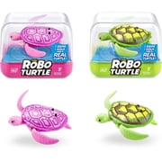 ROBO ALIVE Robo Turtle Robotic Swimming Turtle (Green + Pink) Water Activated, Comes with Batteries, Exclusive (2 Pack)
