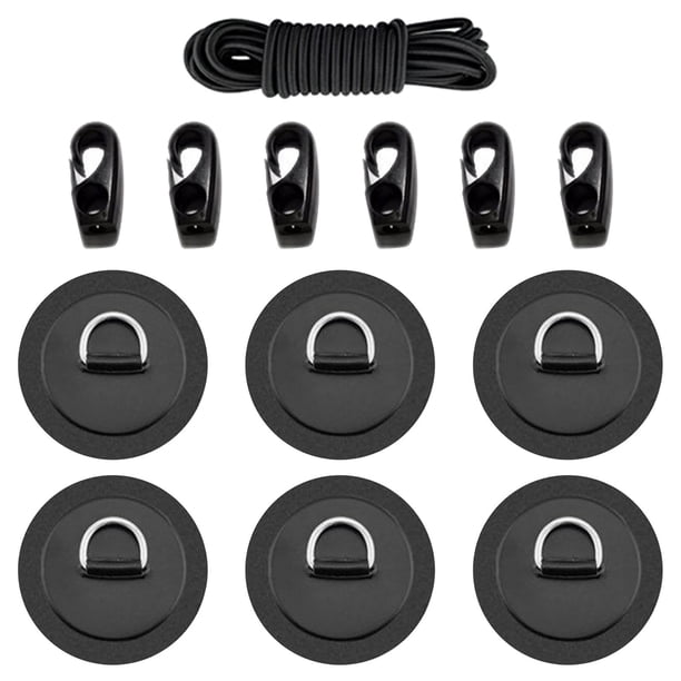 Anillos en D Pad Patch Kayak Bungee Shock Cord Paddle Board PVC Inflable Boat Stand Negro Zulema Aparejo de cubierta de kayak