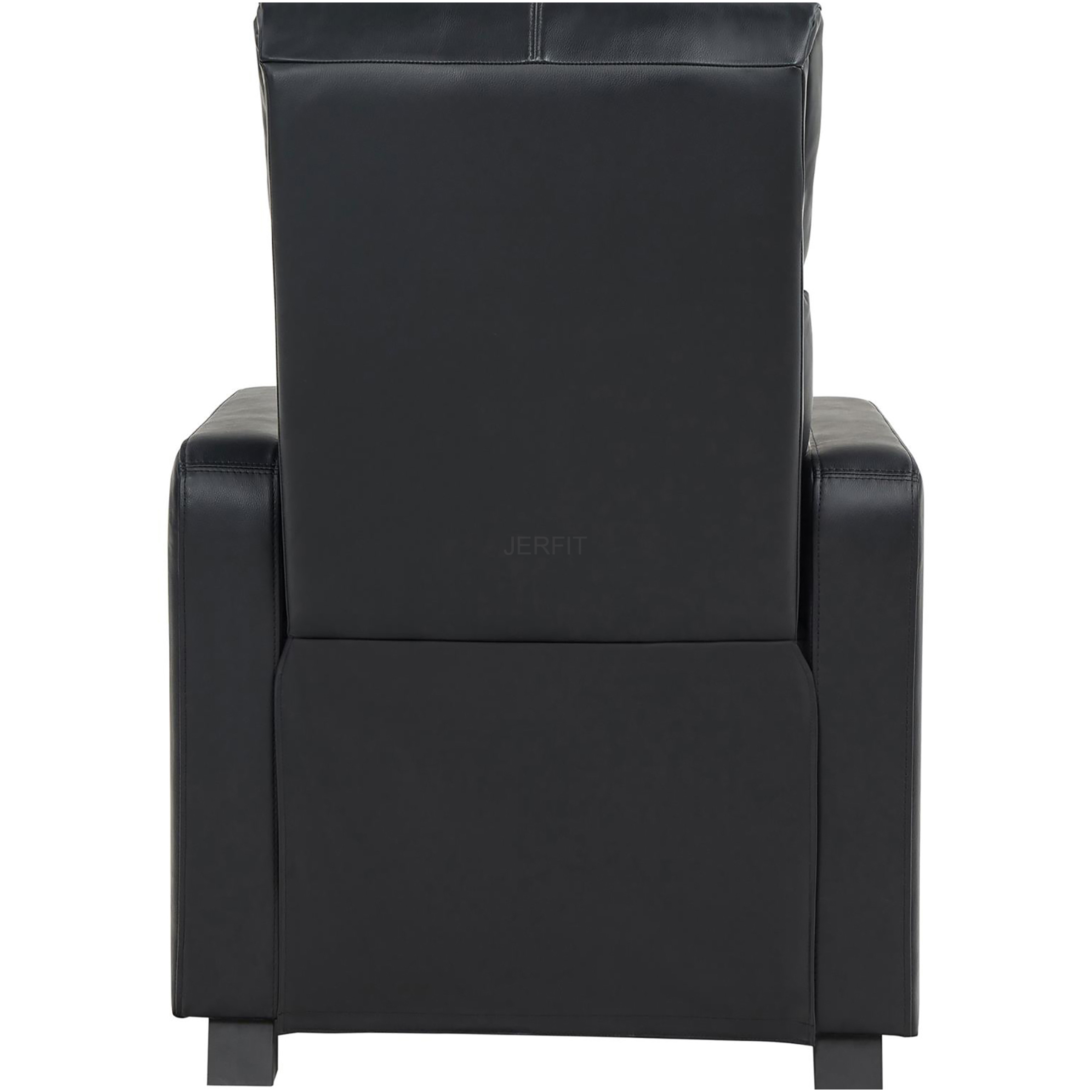 JERFIT Modern Push Back Recliner Chair - Black Faux Leather Upholstered Manual Reclining Chair for Living Room, Home Theater