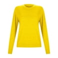 thumbnail image 5 of JIANJIA Sweaters For Women Solid Color Crew Neck Long Sleeve Loose Casual Tops Pullover Sweater Sportwear,Yellow,Xl, 5 of 7
