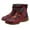 Red, variant on UTTOASFAY Women'S Ladies Retro Bohemian Style Boots Ankle Zip Short Boots Booties Casual Shoes Black 5-5.5(35)