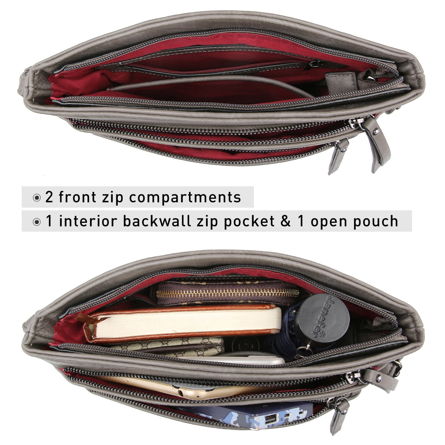 VONMAY Women's Crossbody Bags Multi-pockets Crossover Shoulder Bags