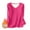 Hot Pink, variant on Fall Tops for Women Thick Shirt Lounge Soft Crewneck Cold Weather Women's Thickened Thermal Long Sleeve V-Neck Sweater Top for Winter Red L