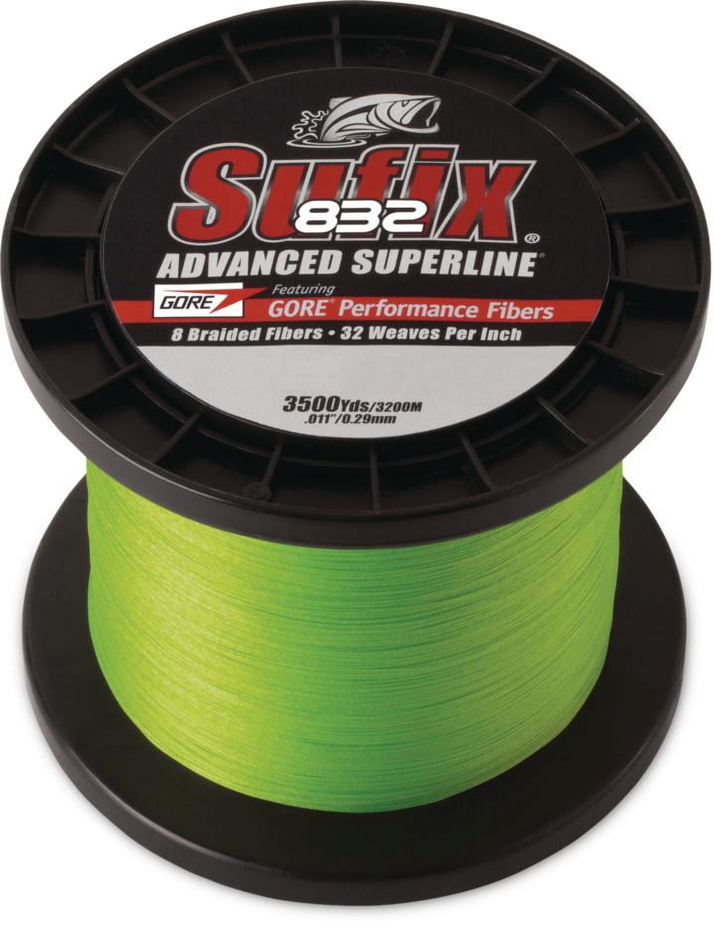 Sufix 832 Advanced Superline Braid 80 lb Low-Vis Green Fishing Line - 3500 Yds