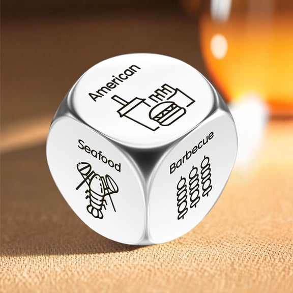 Valentines Day Gifts for Him Her,Stocking Stuffers for Men Women Adults Steel Food Decision Dice Funny Gifts for Him Her Girlfriend Boyfriend Couple Husband Wife Anniversary Birthday Fathers Day,B