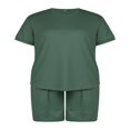 thumbnail image 2 of PENGXIANG 2 Pieces Suit Set Men  Neck Short Sleeve T-Shirt+ Shorts with Pocket, 2 of 6