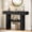 Black, variant on Tribesigns 41.34-Inch Farmhouse Console Table, 2-Tier Narrow Sofa Table Behind the Couch, Entryway Furniture with Storage Shelves for Living Room, Hallway, Foyer, Rustic Brown