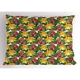 thumbnail image 1 of Orchids Pillow Sham, Daisy Hibiscus Fern Leaves Botanical Miltonia Jungle Forest Blossom Doodle Foliage, Decorative Standard King Size Printed Pillowcase, 36 X 20 Inches, Multicolor, by Ambesonne, 1 of 2