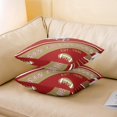 thumbnail image 3 of Set of 2 Sports Throw Pillow Covers 18x18 Inch, Football Pillow Covers, Red Gold Rugby Cushion Covers, American Football Reversible Decorative Square Pillow Cases, 3 of 5