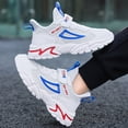 thumbnail image 6 of uikmnh Kids Breathable Mesh Sneakers with Blue and Red Accents Hook and Loop Sport Shoes for Boys Size:7-8 Years, 6 of 8