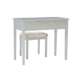 thumbnail image 4 of Pemberly Row Wood Vanity & Padded Seat Stool Flip Up Mirror Storage in Silver, 4 of 19