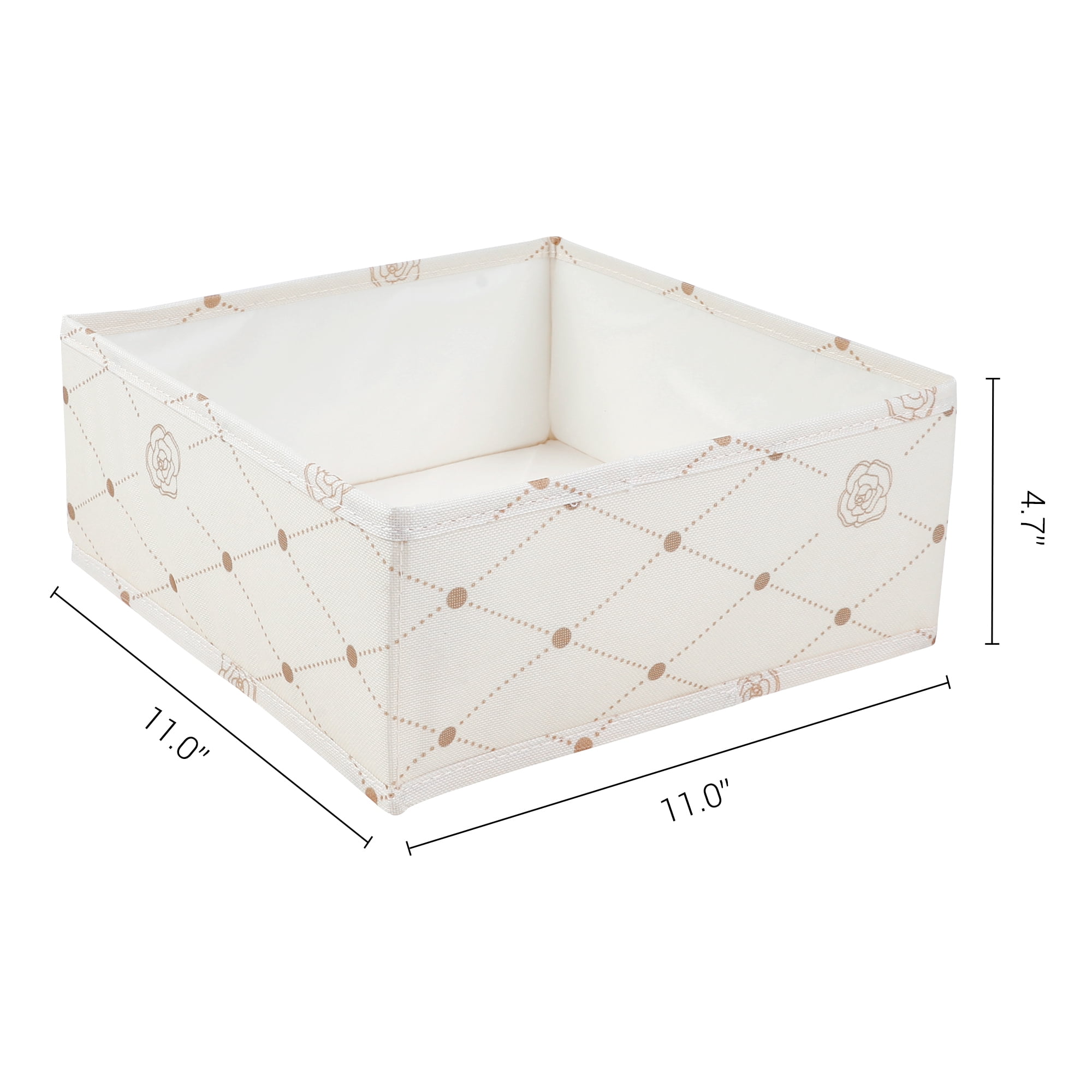 Unique Bargains 3 Pcs Collapsible Storage Cube for Closet Organizers Beige 11"x11"x4.7"