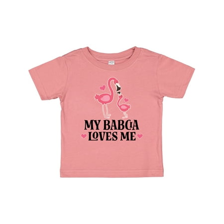 

Inktastic My Babcia Loves Me Flamingo Gift Baby Girl T-Shirt