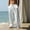 White Summer Pants for men, variant on Men's Casual Business Linen Pants Outdoor Hiking Pants Drawstring Elastic Waist Pants Solid Color Pocket Cargo Pants with Flag Label Army Green L