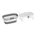 thumbnail image 2 of Cesta de picnic plegable con asas y tapa organizadora, recipiente plegable a prueba de fugas Gris blanco, 2 of 9