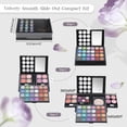 thumbnail image 3 of Ver Beauty Professional Train Case Makeup Organizer with Sliding Trays & Handle (Pink Stripes), 3 of 8