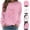 Pink-01, variant on SBYOJLPB Breast Cancer Awareness Long Sleeve T-Shirt for Women Round Neck Inspirational Tee Shirts Tops