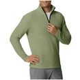 thumbnail image 3 of LNWUY Men's Quarter Zip Up Sweaters Slim Fit Lightweight Mock Neck Pullover Casual Solid Color Long Sleeved Sweaters Green XL, 3 of 6