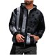 thumbnail image 2 of Sudadera con capucha para hombre, con estampado de bandera de estrellas y rayas, holgada, deportiva, de moda, con bolsillo y cremallera, de manga larga, de poliéster., 2 of 6